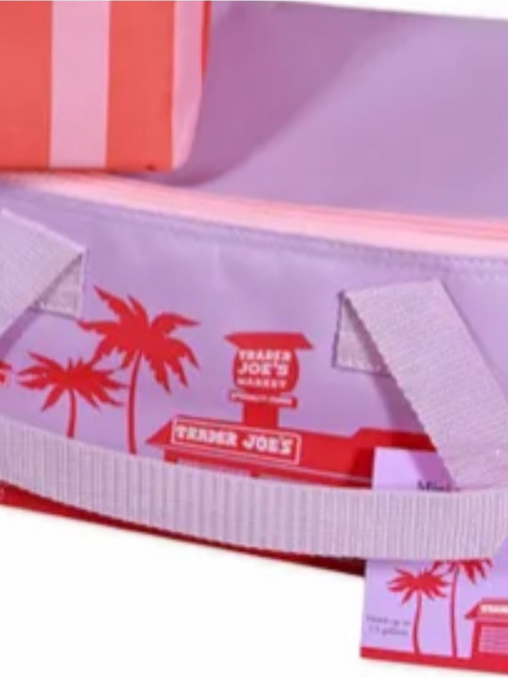 Trader Joe's Lavender Insulated Cooler Tote with Red Logo LIMITED